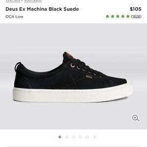 Cariuma OCA Low Deus Black and White Sneakers Sleek Suede Design